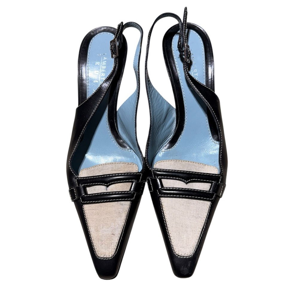 Chic Black and Cream Slingback Heels